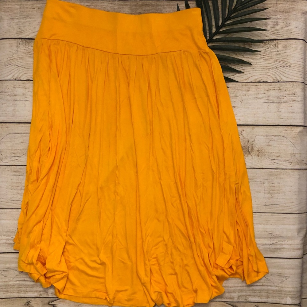 Loft Tangerine Midi Skirt